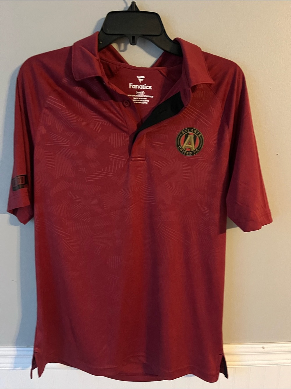 Fanatics Atlanta United Burgundy Polo Shirt with Crest